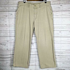 Patagonia Mens Pants 34x28 Organic Cotton Flat Front Cuffed Lightweight Canvas